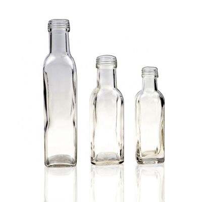 Clear Square Luxury Bottle Mini 100ml 150ml 250ml Dorica Olive Oil Bottle Custom Logo 