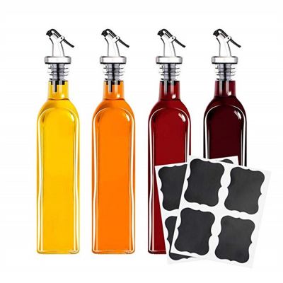 100ml 250ml 500ml 750ml Clear Glass Traditional-Style Olive Oil Bottles Square Cooking Oil Bottles Glass Vinegar Bottles 