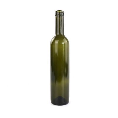 Wholesale round wine olive oil bottles empty clear green marasca 500ml glass oil bottle kitchen 