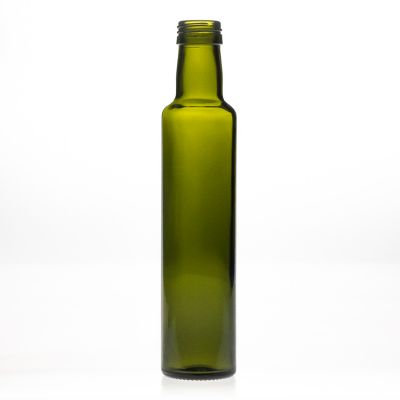Round Shaped Green Edible oil glass bottle 250ml marasca olive oil glass bottle