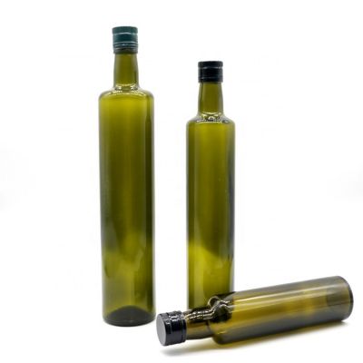Eco-Friendly Square 750Ml Olive Oil Glass Bottle Dark Green Dorica Olive Oil Bottle 
