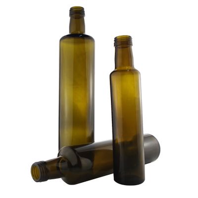Customize Logo Amber 250 ML 500 ML 750 ML Olive Oil Glass Bottle For Cooking Oil With Aluminum Screw Cap 