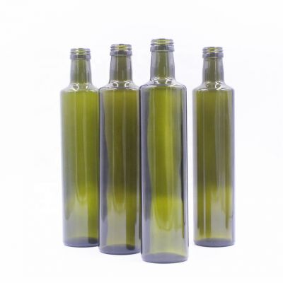 In stock 25cl 250ml 500ml 750ml empty clear rond square dark green olive edible cooking oil bottle 
