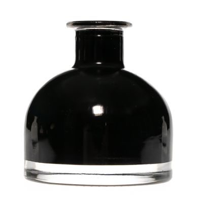 Black 90ml transparent glass aroma reed diffuser bottle fragrance perfume container with cork 