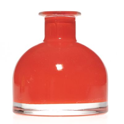Red 50ml ball shaped empty room air freshener bottle glass perfume diffuser bottle with cork stopper 