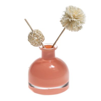 half ball shaped room fragrance bottle 50ml round glass reed diffuser bottles with rubber cork stopper 