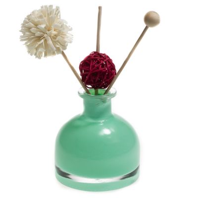50ml high quality half ball shape clear empty aroma reed diffuser bottle perfume glass bottle with cork stopper wholesale 