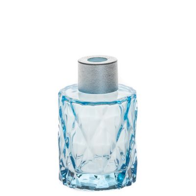 Light Blue Crystal Round 50 ml 2oz Fragrance Bottle Glass Reed Diffuser Bottle