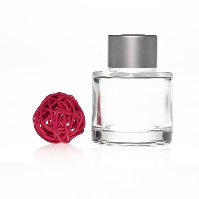 Room Decorative 50ml Small Round Empty Clear Air Freshener Perfume Glass Diffuser Bottle for Aroma 