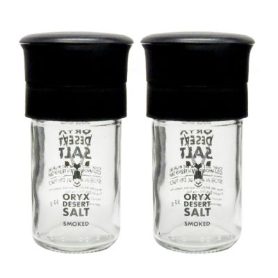 2oz 60ml Clear Glass Spice Jar with Salt Pepper Grinder for Kitchen 
