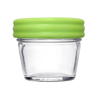 Mini 4oz 120ml Clear Round Glass Mason Jar Jam Jar Baby Food jar with Plastic Lid 