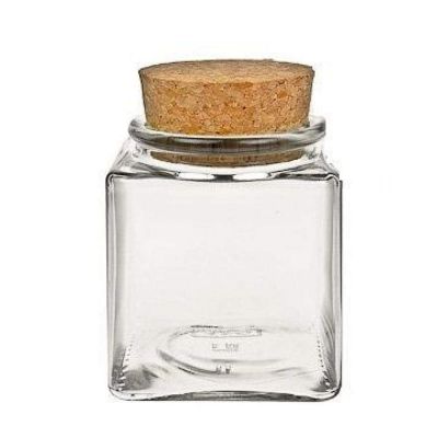 Empty Glass 5g Clear Square Food Glass Storage Jars Saffron Spice Pepper Salt Packing Jar With Cork 