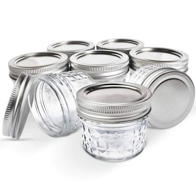 Hot sale 120ml 4oz crystal glass jar caviar glass mason jar with screw cap 