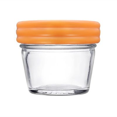 Small 4oz 120ml Round Glass Mason Jar for Jam Honey with Plastic Lid 