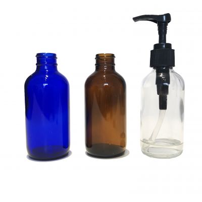 4oz 120ml glass bottle with 24/410 lotion pump for hand sanitizer hand soap washing gel 