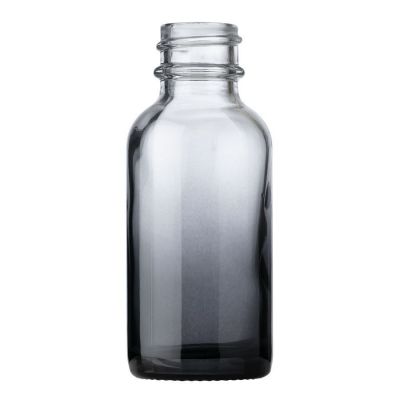 1oz 30ml Clear Black Gradient Glass Boston Round Bottle 