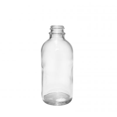 Wholesale 4oz Clear Boston Round Glass Bottle 