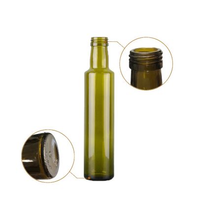 Stocked antique green /flint /dark green round square 250ml olive oil bottle 