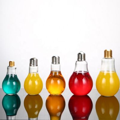 Unique Bulk Empty Creative Juice 100ml 150ml 200ml 350ml Light Bulb Glass Bottle 
