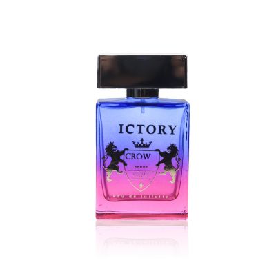 100ml high quality gradual change colorful rectangle perfume bottle 