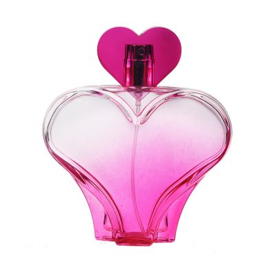 100ml Crystal perfume empty glass bottle heart shaped with pump spray heart shape cap 