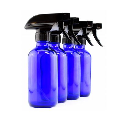 8-Ounce Cobalt Blue Glass Spray Bottles Boston Round Bottles for Aromatherapy DIY Cleaning 