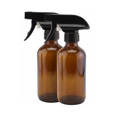 8 Ounce Amber Glass Spray Bottles Brown Boston Round Bottles With Stream Sprayers Perfect for Aromatherapy Essential Oil Blends 
