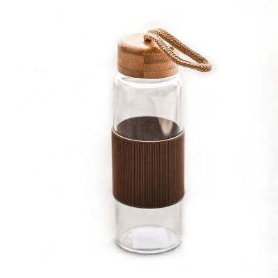 325ml High quality Borosilicate Glass Water Bottle with Bamboo Lid