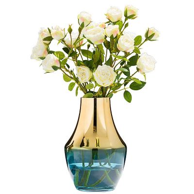 Electroplate gold glass vase for home decoration 