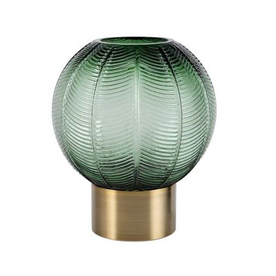 Luxury Metal Stand Design Ikebana Round Glass Ball Vase Hochzeit