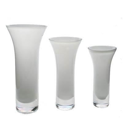 Wholesale Colored Glass White Home Decor Vase 
