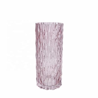 wholesale Home decor cheap crystal clear tall cylinder glass vase 