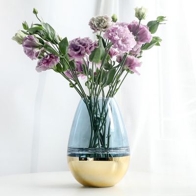 Nordic Electroplating Water Droplets Shape Frosted Transparent Glass Flowers Vase Flower Arrangement Home Decoration 