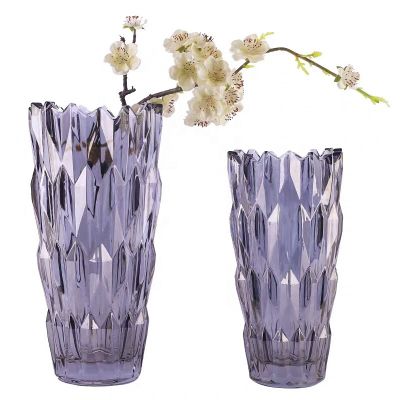 Modern Minimalist Creative Vertical Prism Thickened Stained Glass Vase Decorating Retro Ornaments 