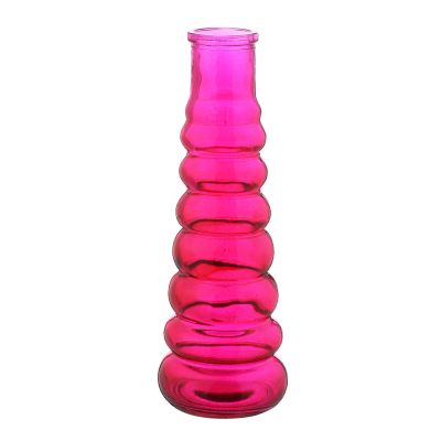 Luxury home decorative hand blown trumpet conical gourd glass vase 