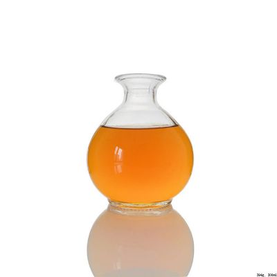 300ml Flint Glass Ball Shape Beverage Glass Bottle with Cork 