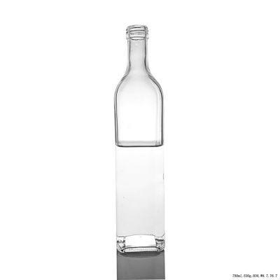 Competitive Price Clear 750ml Vodka Empty Glass Bottle Screw Top 