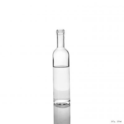 Aluminum Screw Caps Small Round Liquor Bottle 250ml Whisky Glass Bottle for Sale 