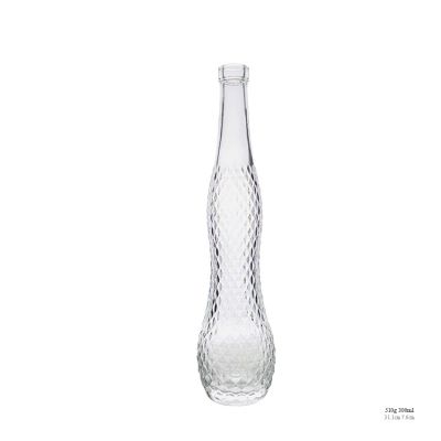 China Factory Price Crystal White 375ml Glass Bottle Ice Wine Bottle 