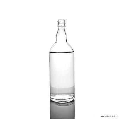 China Manufacturer 500ml Glass Whisky Liquor Bottle with Screw Top 