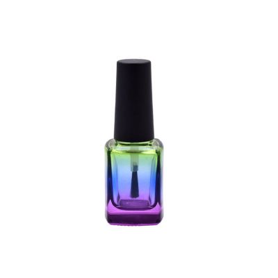 12ml square colorful printing gel nail polish glass bottle with black cap 