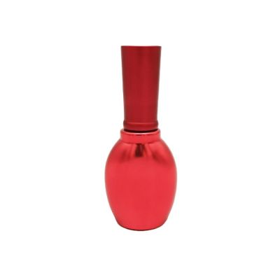 luxury 12ml custom electroplating empty nail polish bottle with pretty crown cap and flat brush 