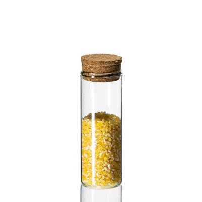 New cylinder glass storage jar 40 ml Borosilicate glass jar with cork lid 