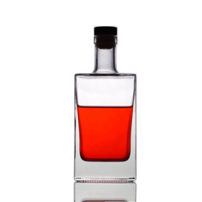 OEM 750ml wide shoulder vodka glass bottle and square heavy glass gin bottles 