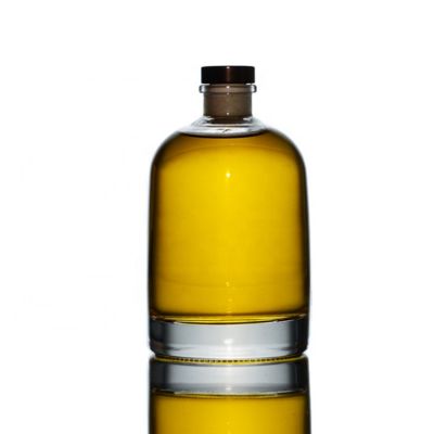 500ml liquor bottles thick bottom vodka/whisky/brandy/rum/wine glass bottle with cork 