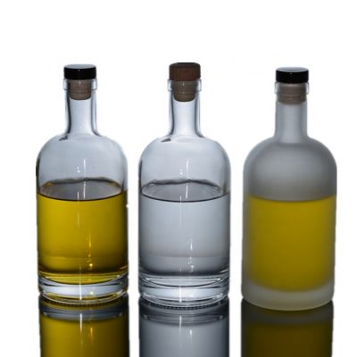 Stocked 500ml clear frost liquor bottles vodka glass bottle with cork 