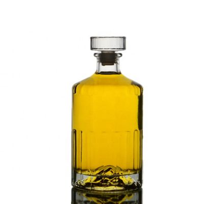 custom 1000ml 750ml 500ml liquor bottles vodka whisky glass bottle with cork top lid