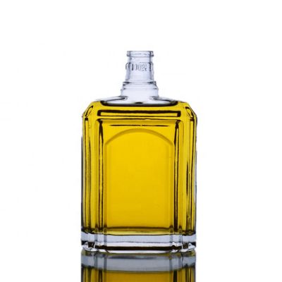 Top quality 500ml square embossed door shape glass spirit bottles for whiskey Other shape also accept customized 