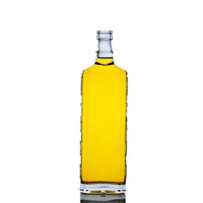 Flat empty beverage 700ml glass liquor alcoholic wine bottle vodka whisky bottle wholesale 
