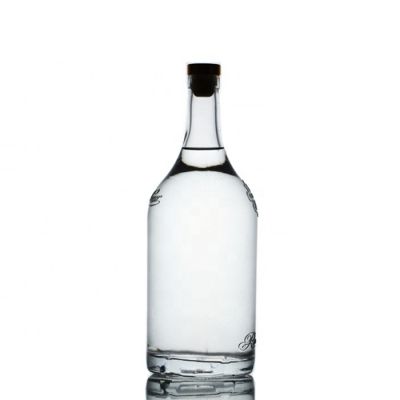 FDA quality 1000ml China round clear liquor bottle glass bottle 1 liter with cork 